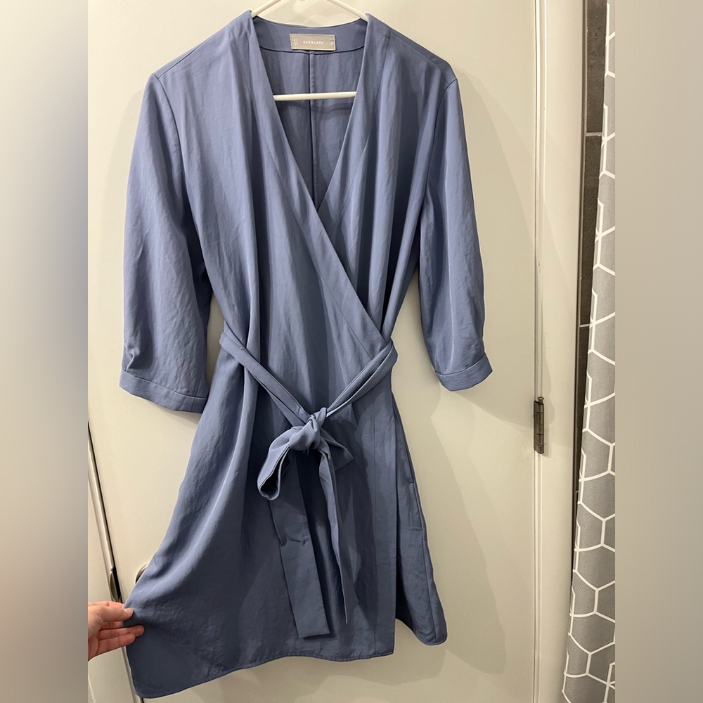 Everlane The Japanese GoWeave Long-Sleeve Mini Wrap Dress